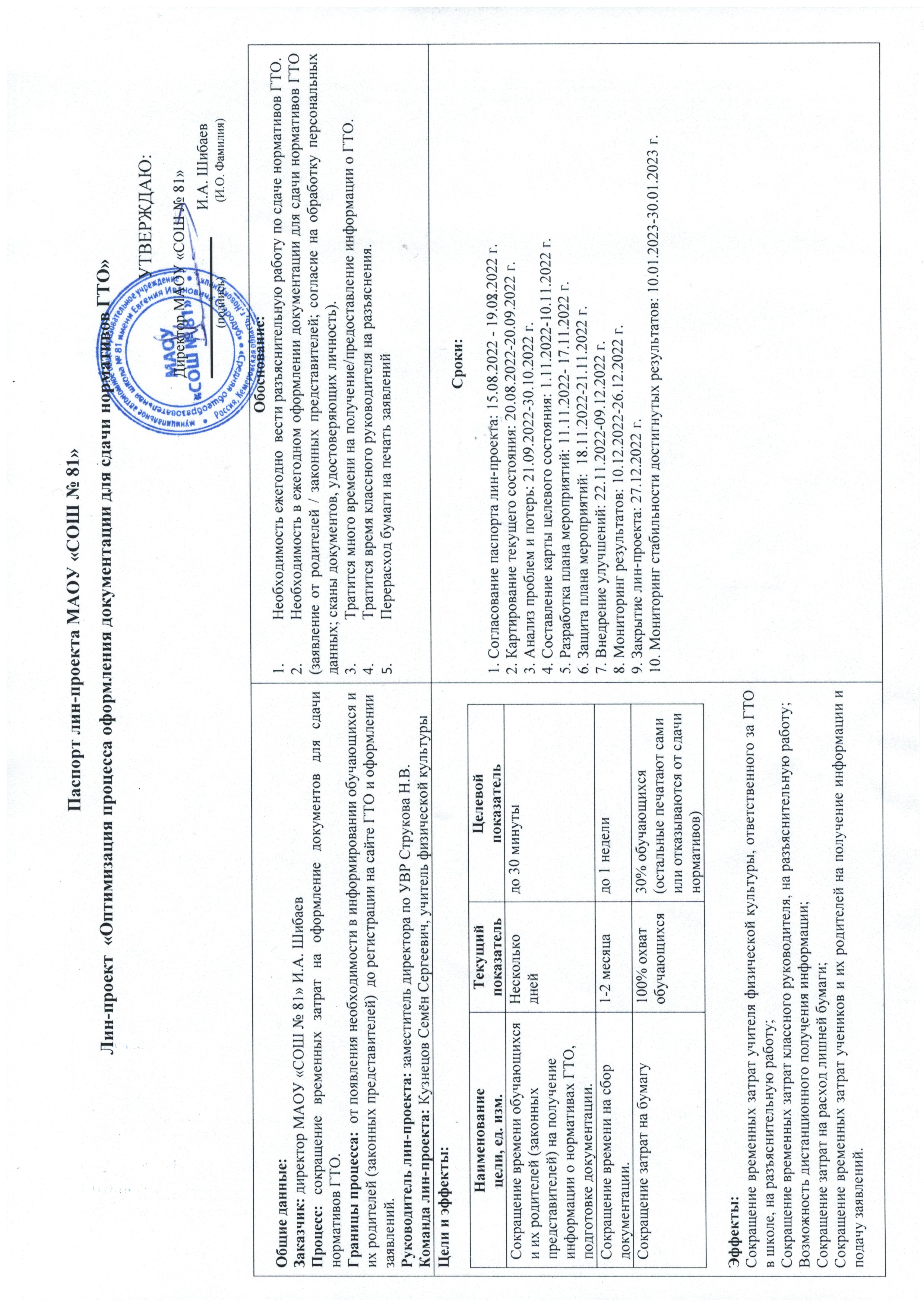 Муниципальное автономное общеобразовательное учреждение «Средняя  общеобразовательная школа № 81 имени Евгения Ивановича Стародуб» -  Бережливое образование